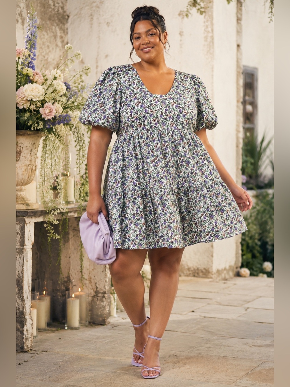 Anthropologie English Factory Floral Puff Sleeve Dress Women’s 2X